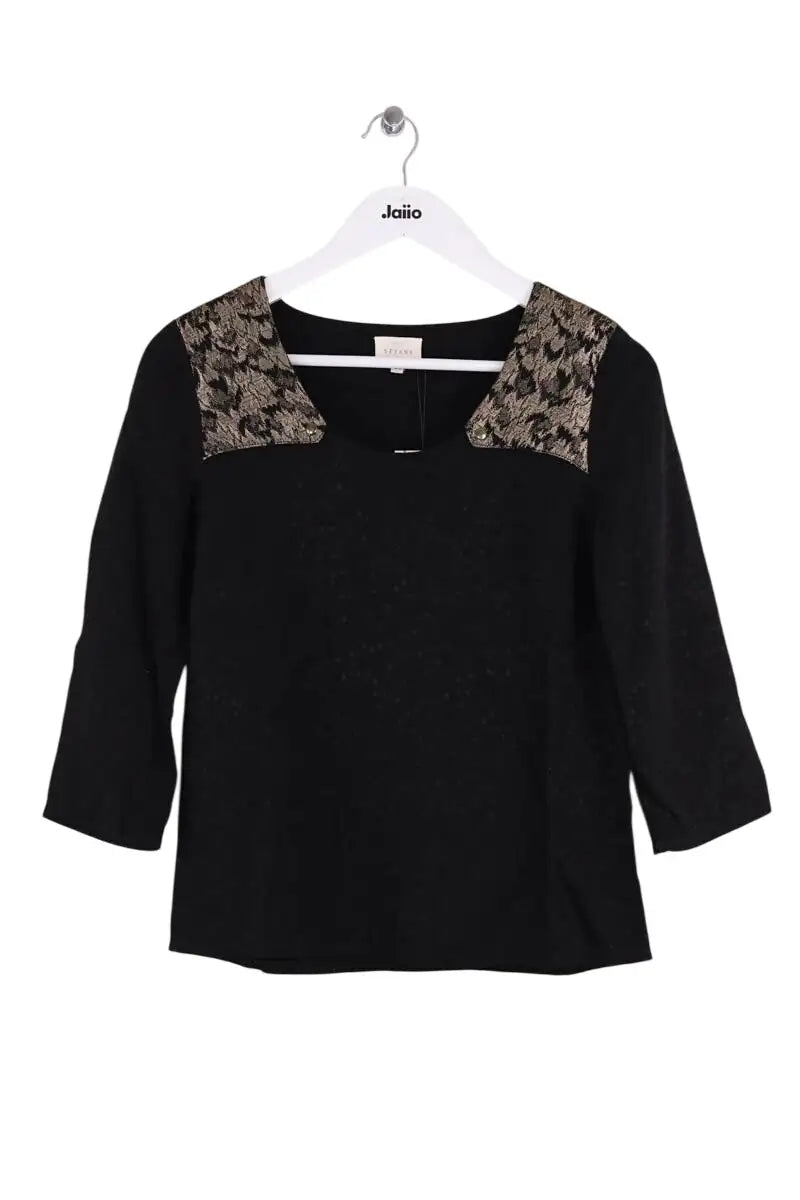 Top Sézane Noir en Viscose, taille S - Seconde Main
