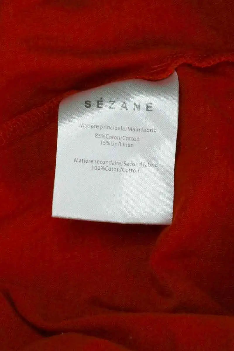 Top Sézane Rouge en Coton
