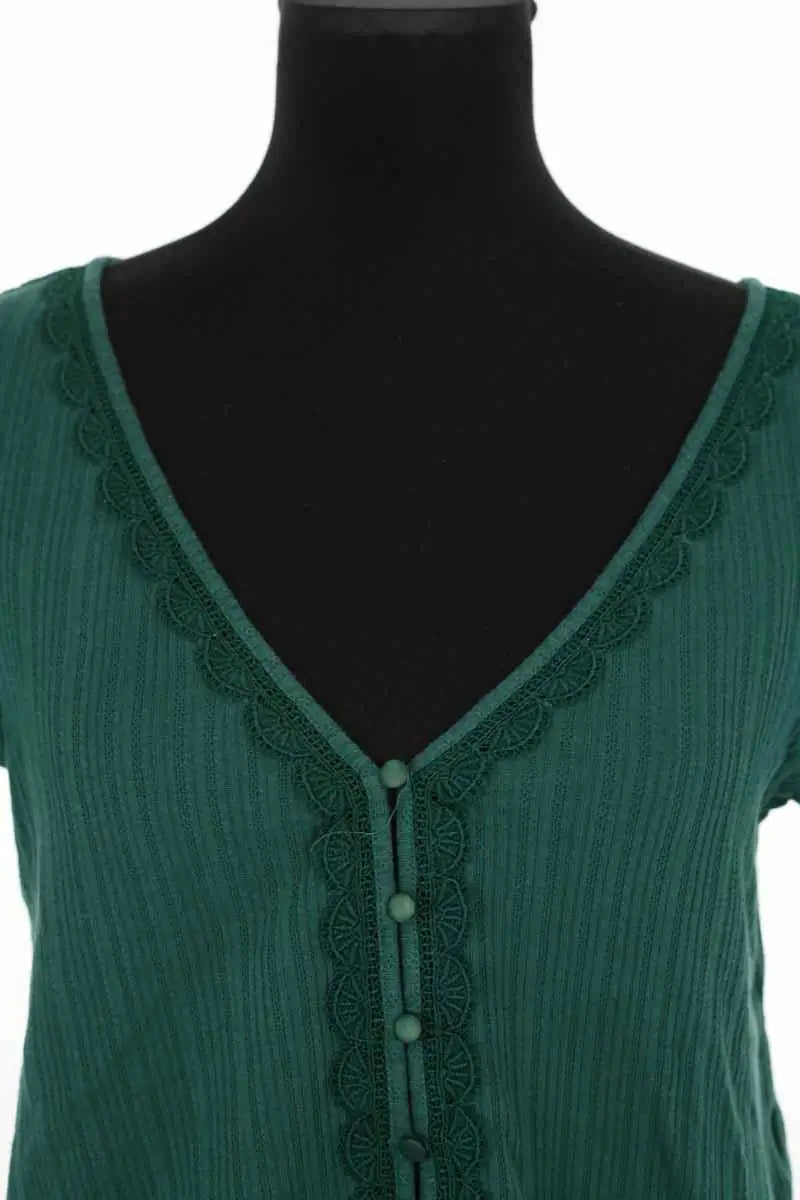 Top Sézane Vert en Coton