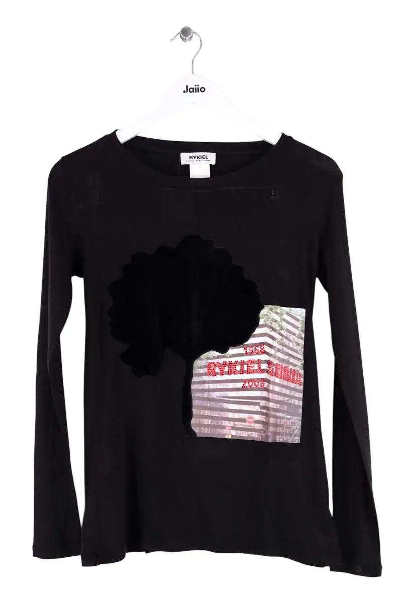 Top Sonia Rykiel Noir en Coton, taille S - Seconde Main