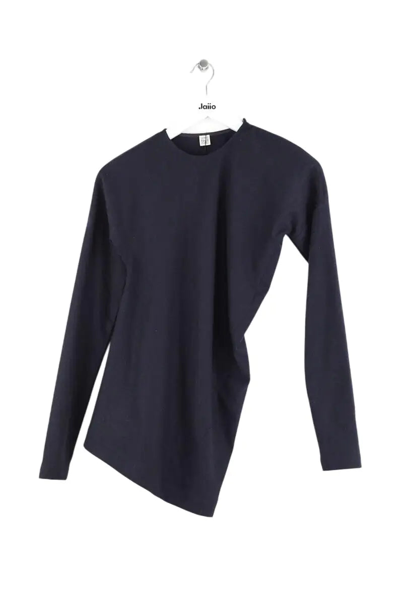 Top Totême Twisted Flannel top Marine en Laine, taille XS - Seconde Main