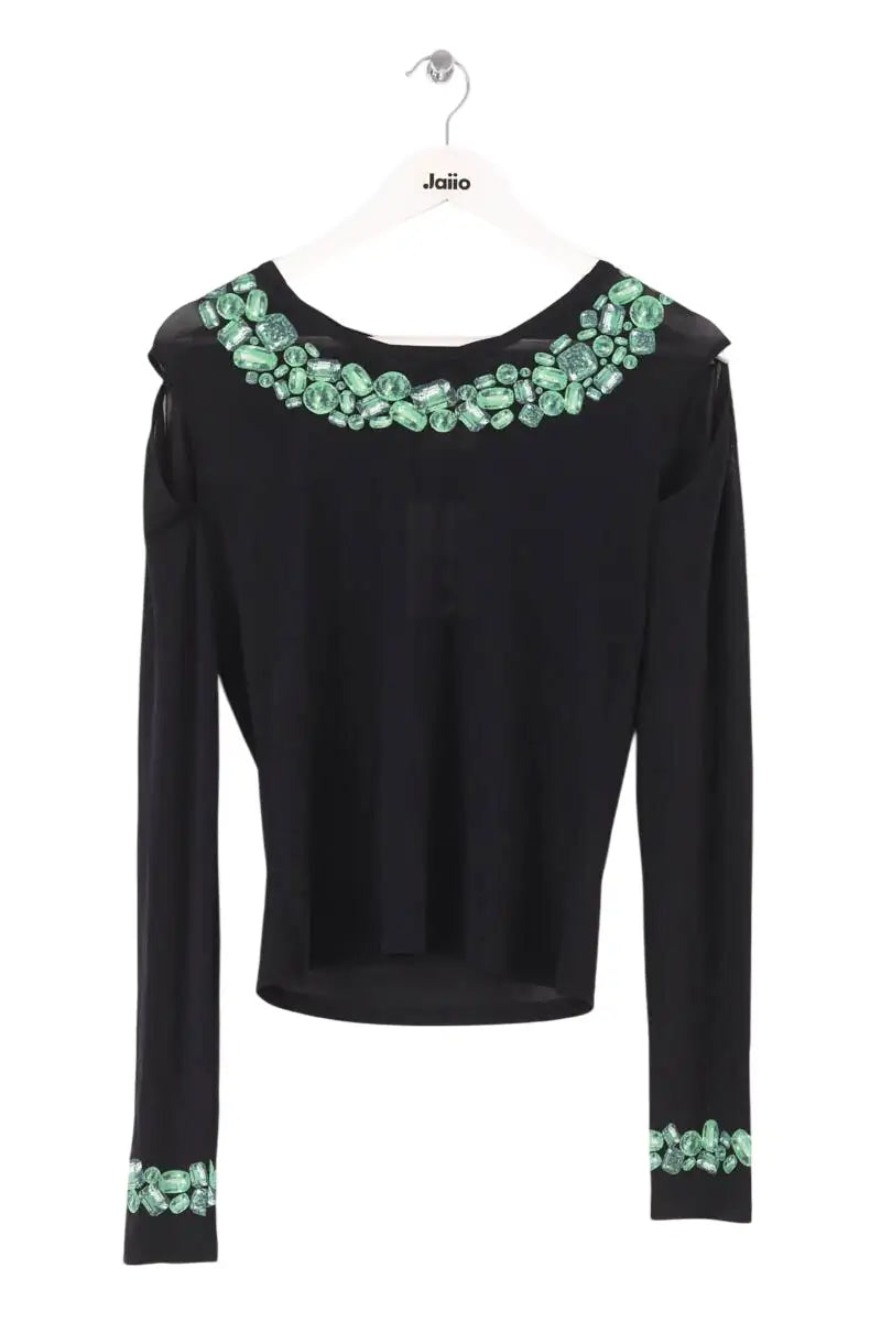 Top Versace Noir en Viscose, taille M - Seconde Main