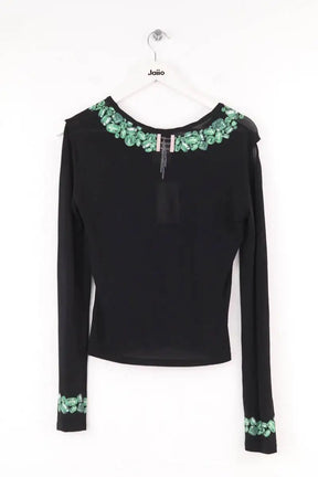 Top Versace Noir en Viscose