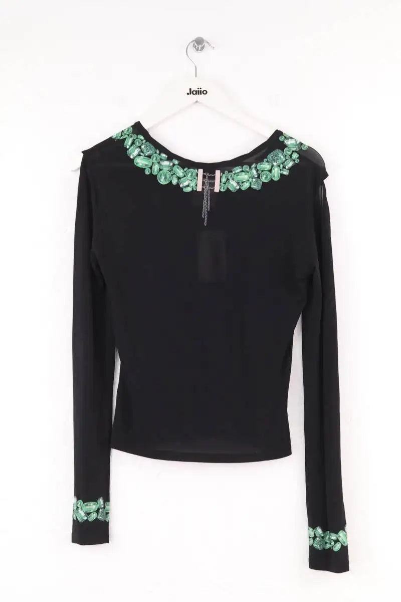 Top Versace Noir en Viscose