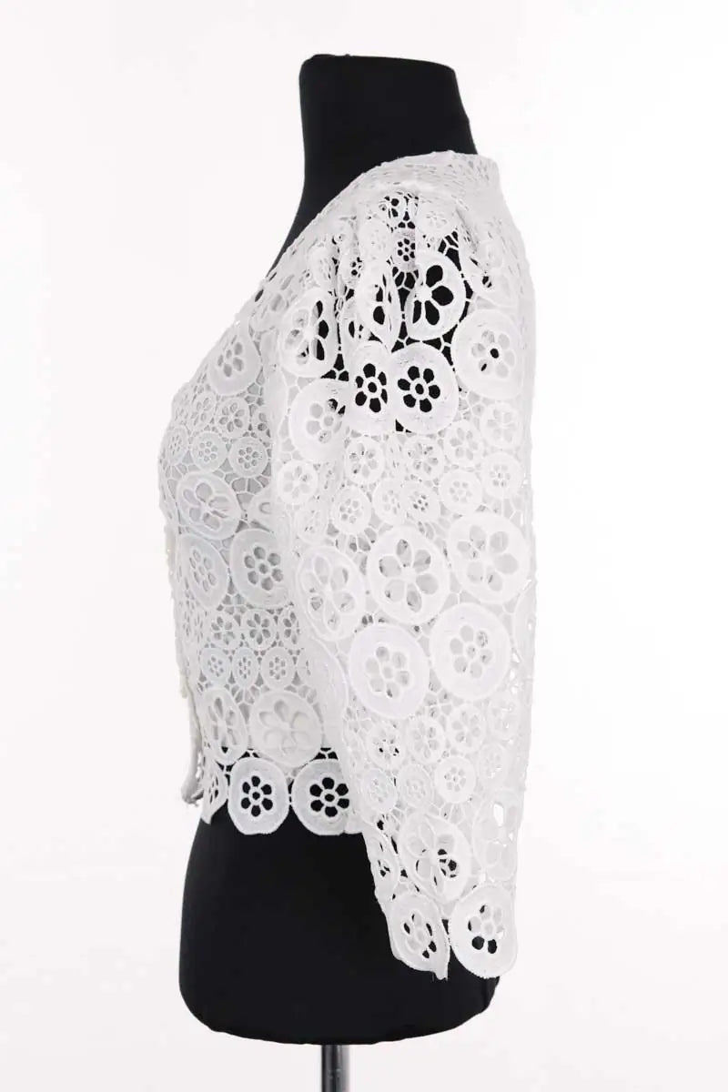 Top Maje Blanc en Coton