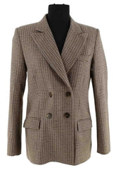 Blazer Maje Marine en Laine, taille S - Seconde Main