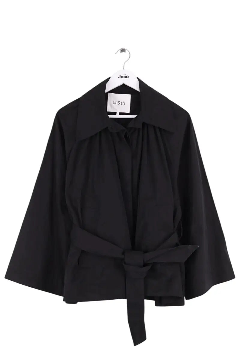Trench-coat Ba&Sh Noir en Coton, taille M - Seconde Main