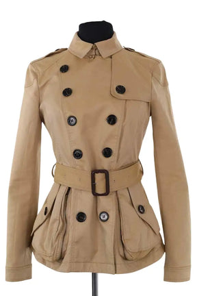 Trench-coat Burberry Beige en Coton, taille XS - Seconde Main