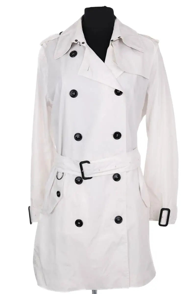 Trench-coat Burberry Blanc en Synthétique, taille XL - Seconde Main