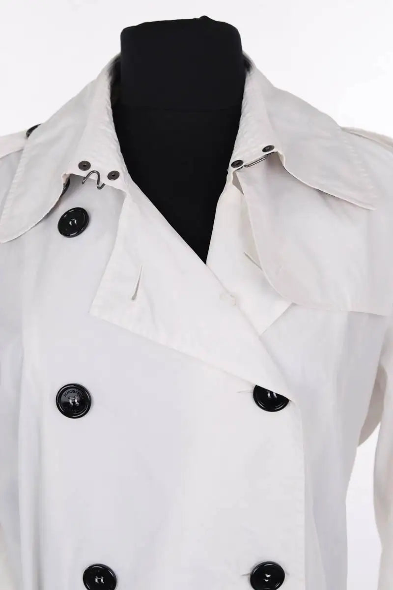 Trench-coat Burberry Blanc en Synthétique
