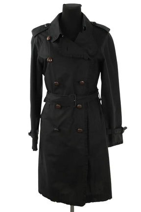 Trench-coat Burberry Noir en Coton, taille M - Seconde Main