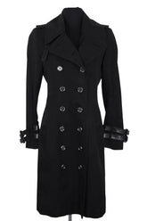 Trench-coat Burberry Noir en Coton, taille M - Seconde Main