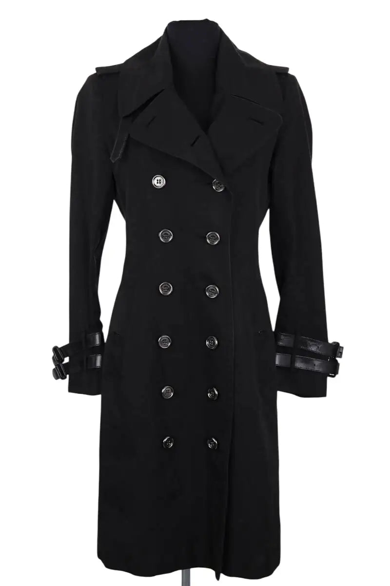 Trench-coat Burberry Noir en Coton, taille M - Seconde Main