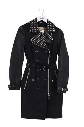 Trench-coat Burberry Noir en Coton, taille XS - Seconde Main