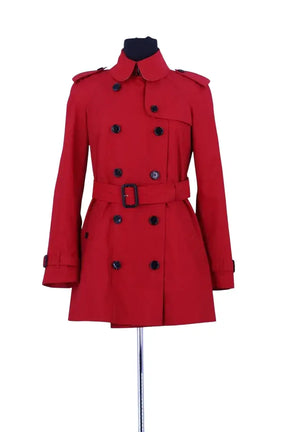 Trench-coat Burberry Rouge en Coton, taille XS - Seconde Main
