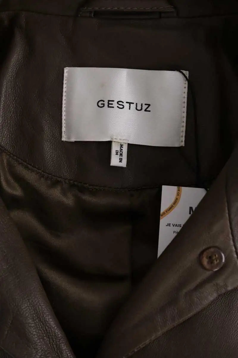 Trench-coat Gestuz Kaki en Cuir