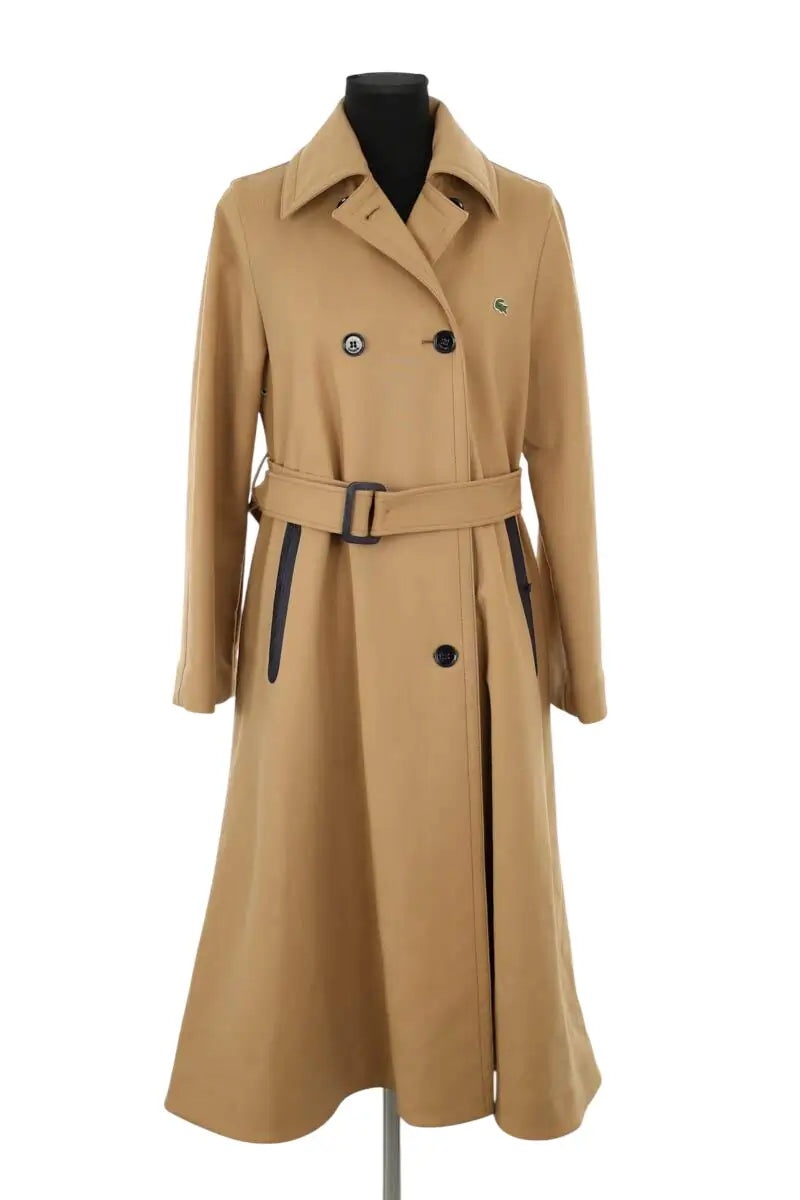 Trench-coat Lacoste Camel en Laine, taille XS - Seconde Main