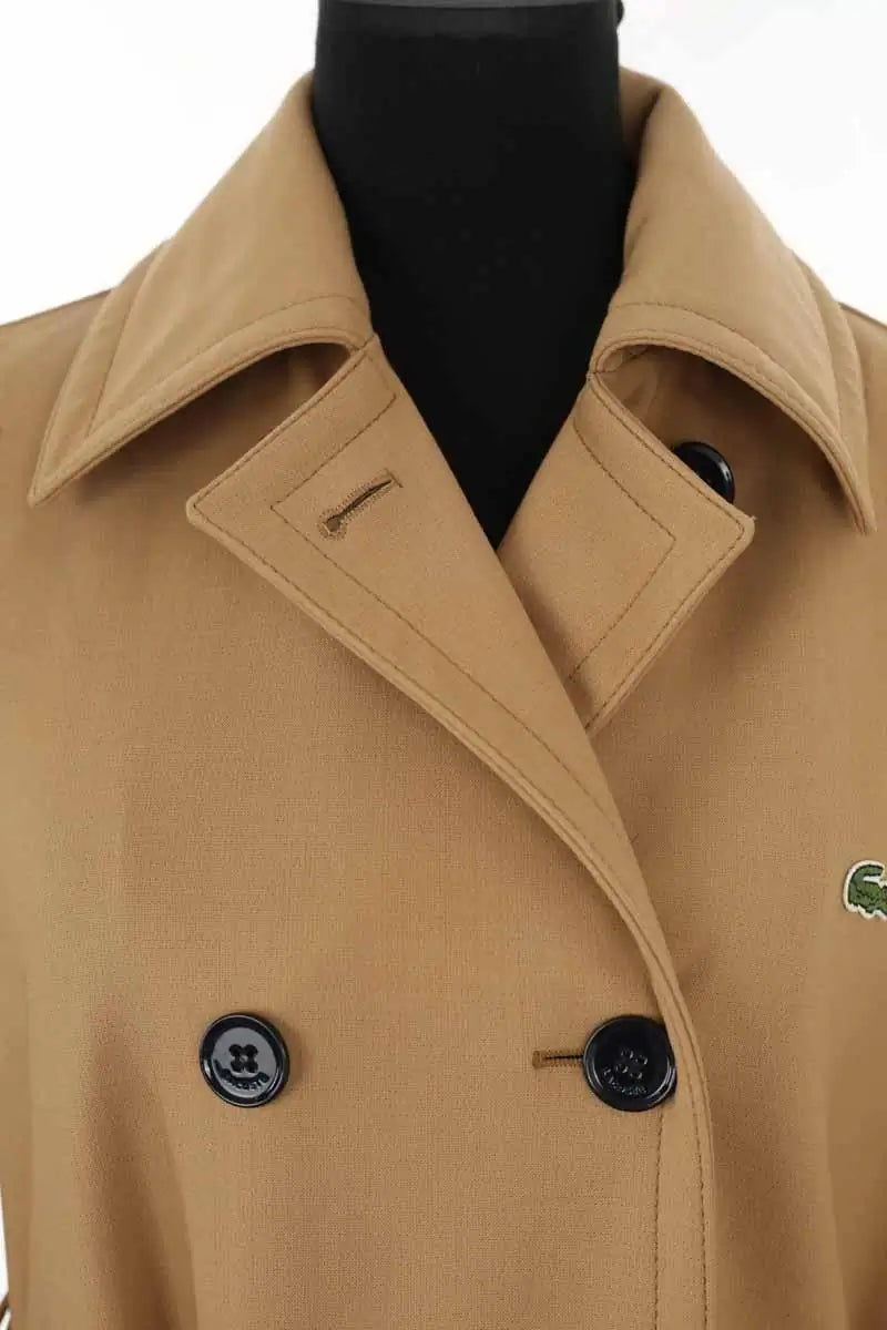 Trench-coat Lacoste Camel en Laine