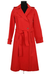 Trench-coat Maje Rouge en Coton, taille M - Seconde Main