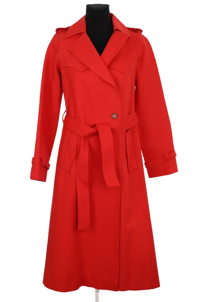 Trench-coat Maje Rouge en Coton, taille M - Seconde Main