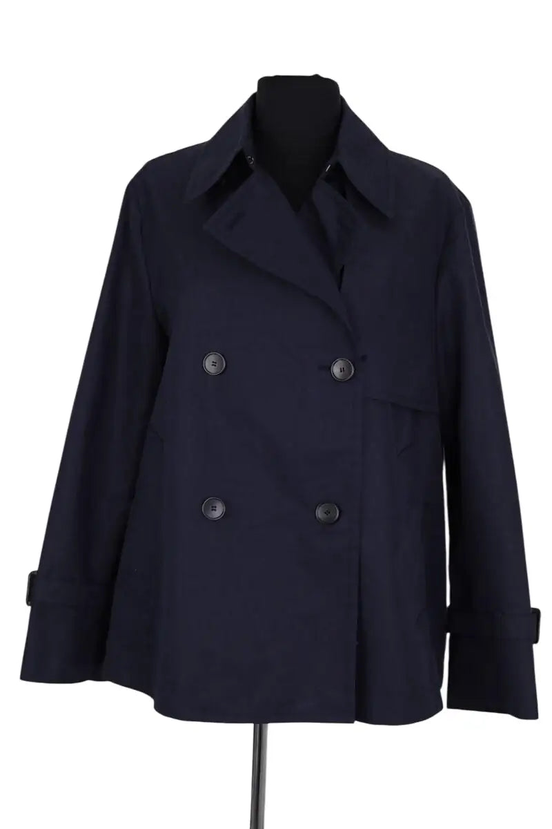 Trench-coat Max Mara Bleu en Coton, taille L - Seconde Main