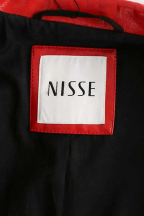 Trench-coat Nisse Rouge en Cuir végétal