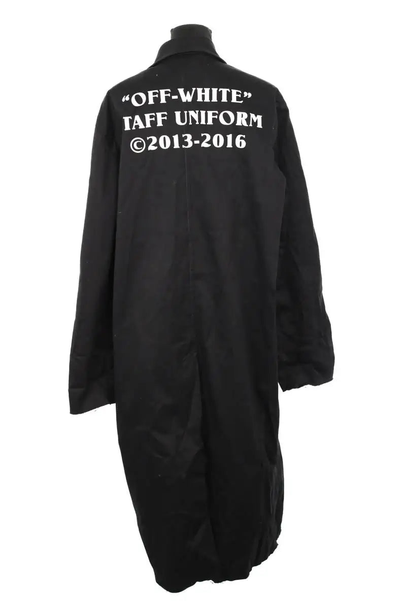 Trench-coat Off White Noir en Coton