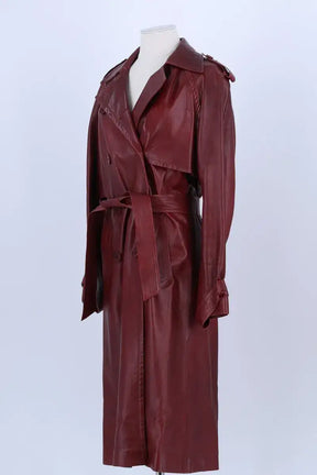 Trench-coat Plein Sud Bordeaux en Cuir