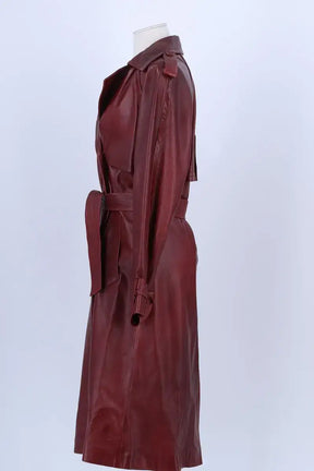 Trench-coat Plein Sud Bordeaux en Cuir