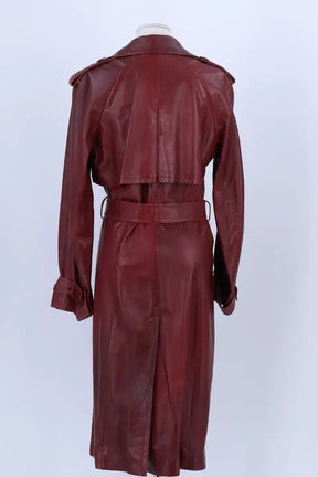 Trench-coat Plein Sud Bordeaux en Cuir