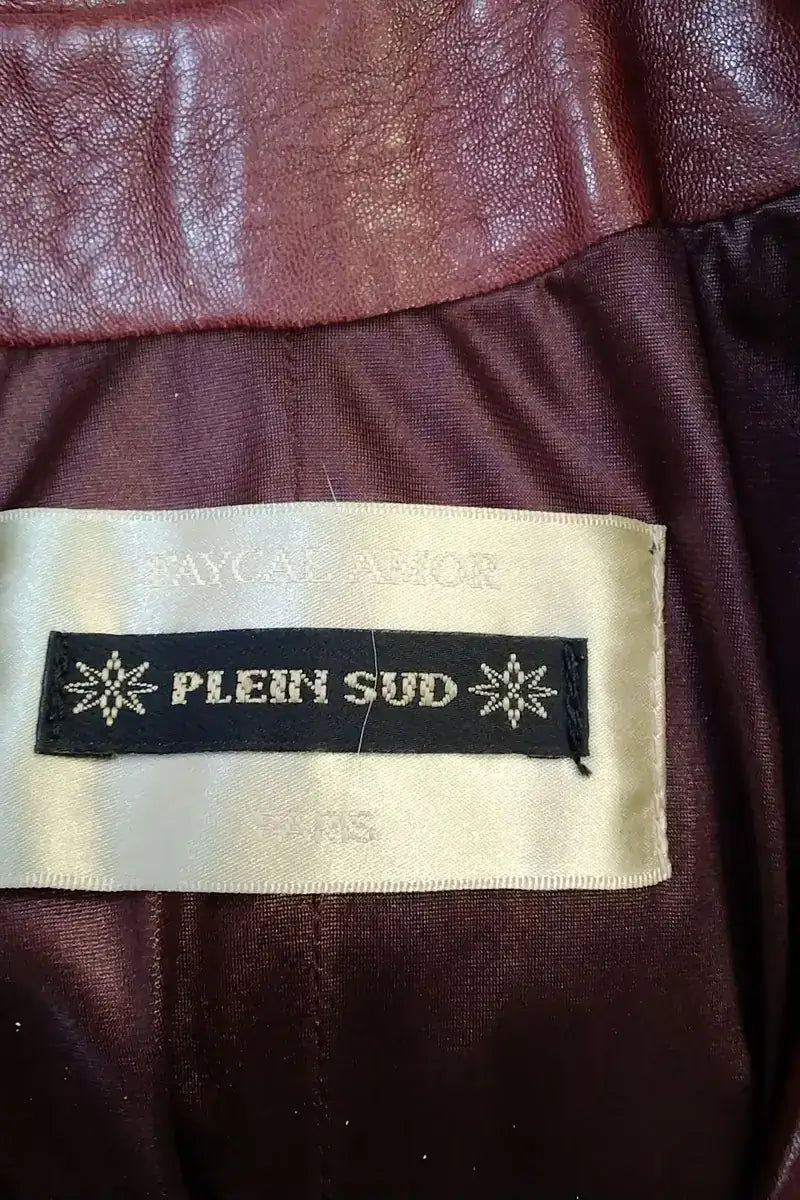 Trench-coat Plein Sud Bordeaux en Cuir