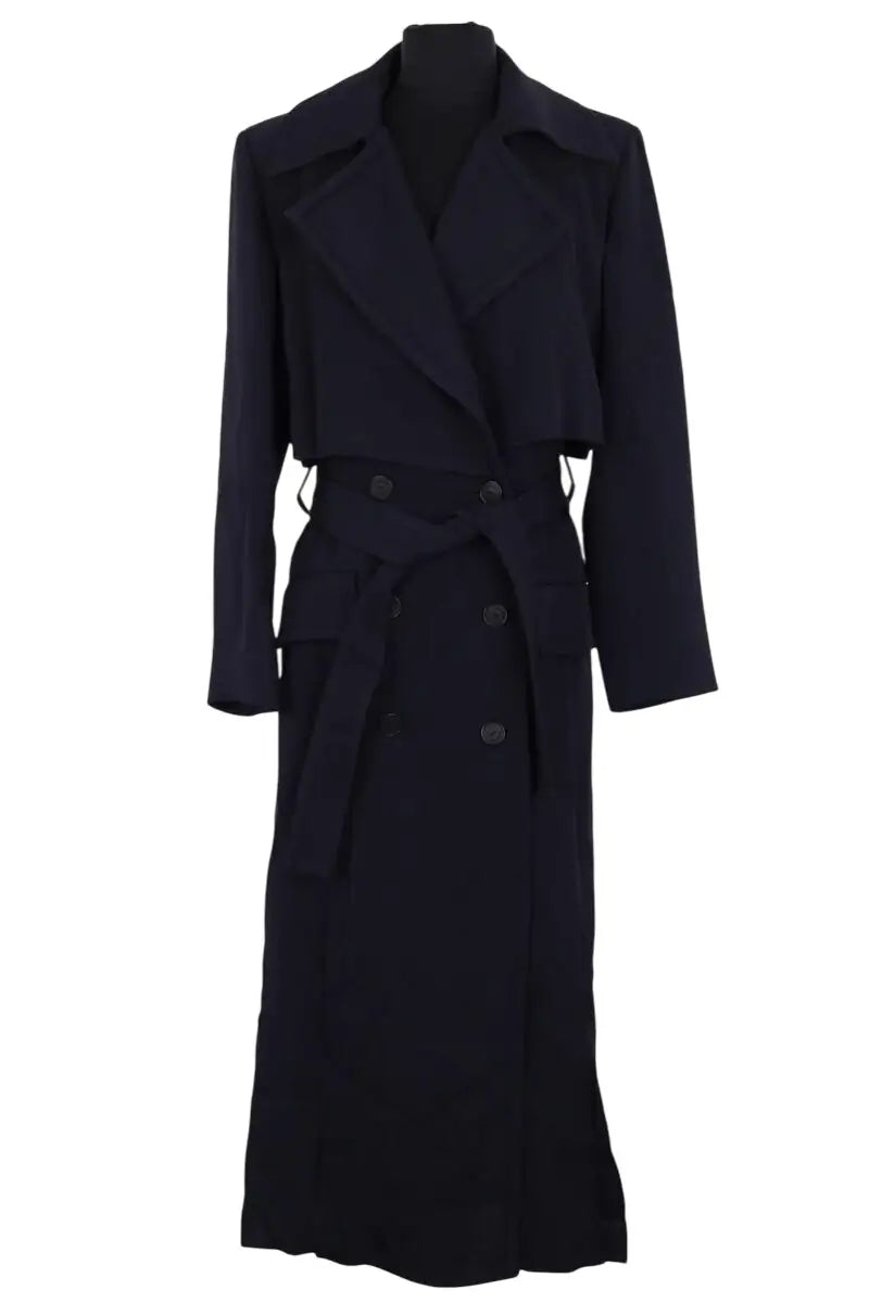 Trench-coat Sandro Bleu en Synthétique, taille L - Seconde Main
