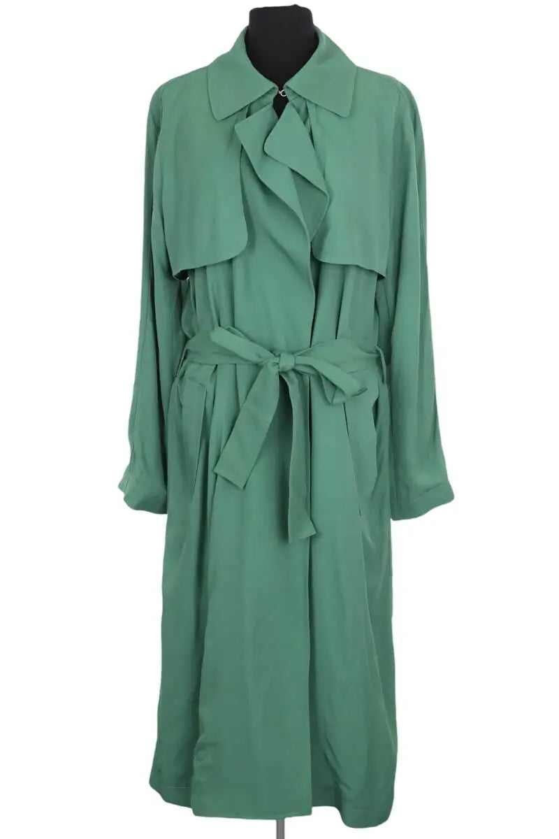 Trench-coat Tara Jarmon Vert en Viscose, taille XL - Seconde Main