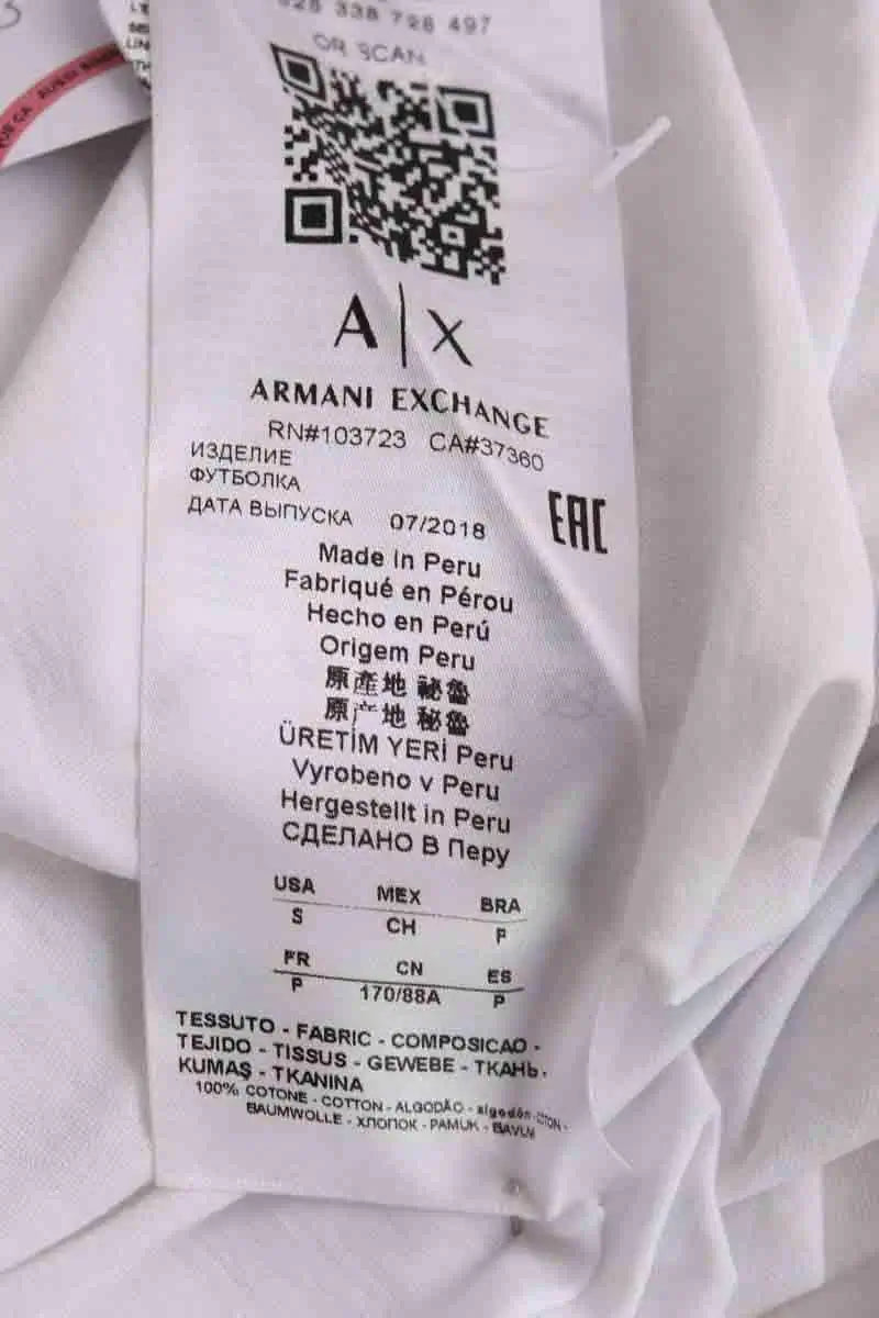 T-shirt Armani Exchange Blanc en Coton