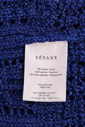 Top sans manche Sézane Bleu en Viscose