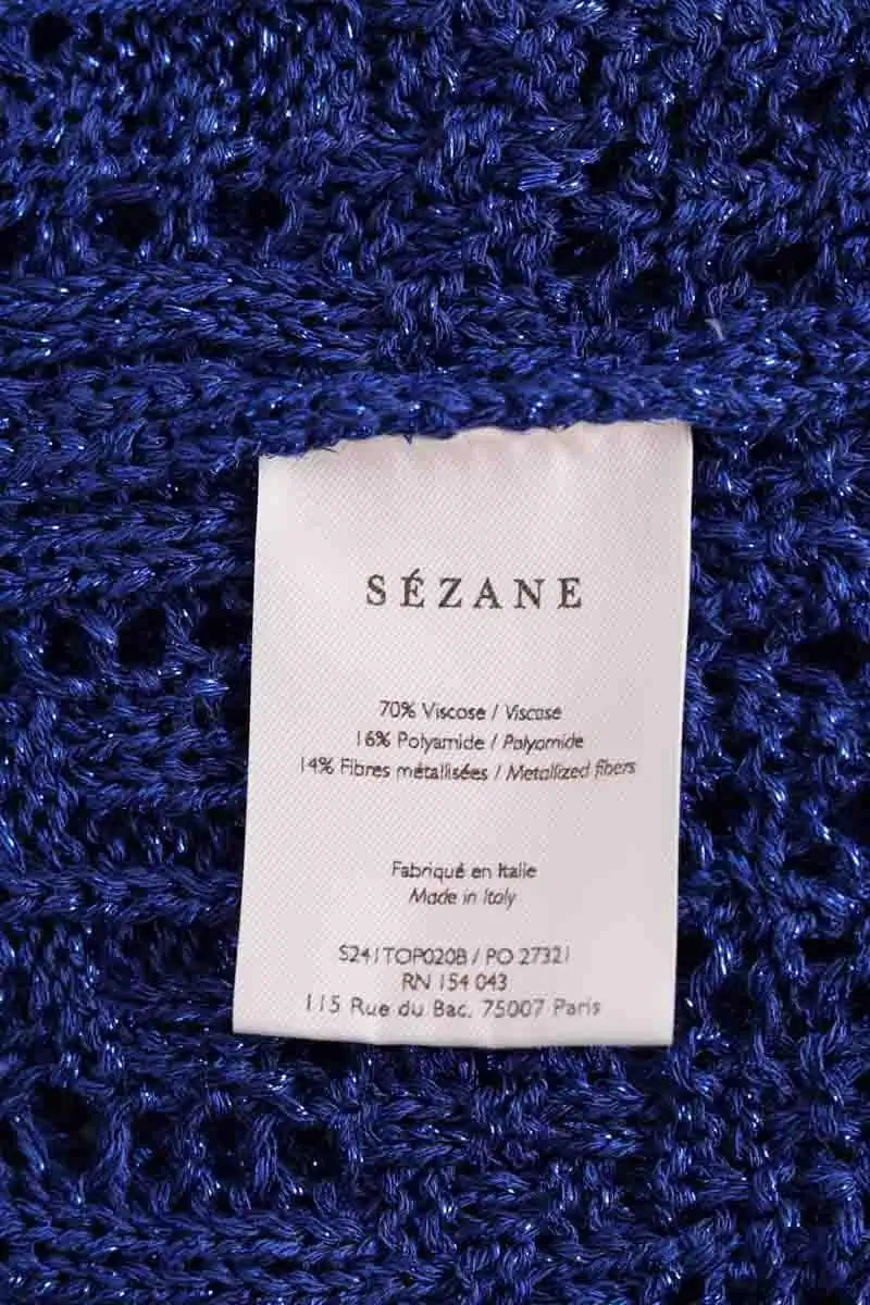 Top sans manche Sézane Bleu en Viscose