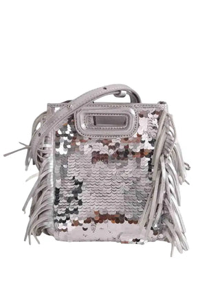 Sac à bandoulière Maje Argent en Cuir - Seconde Main