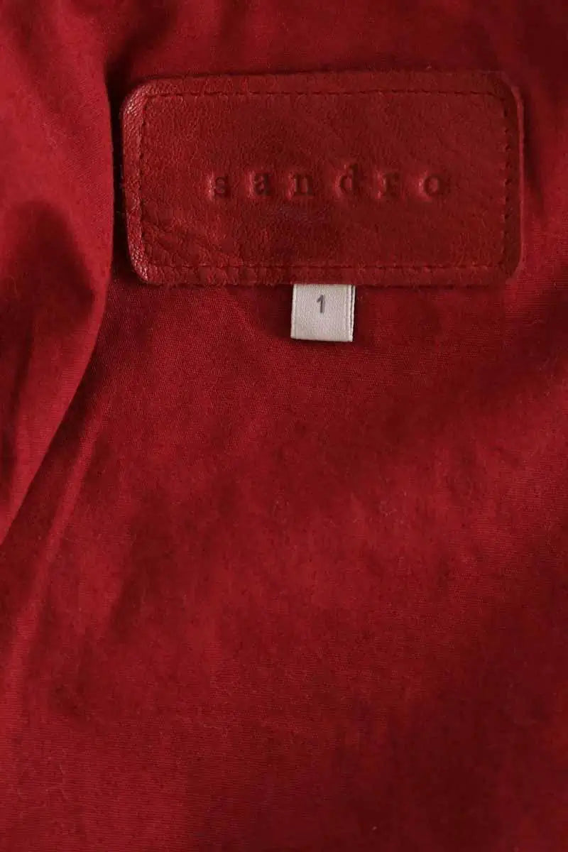 Veste Sandro Rouge en Cuir