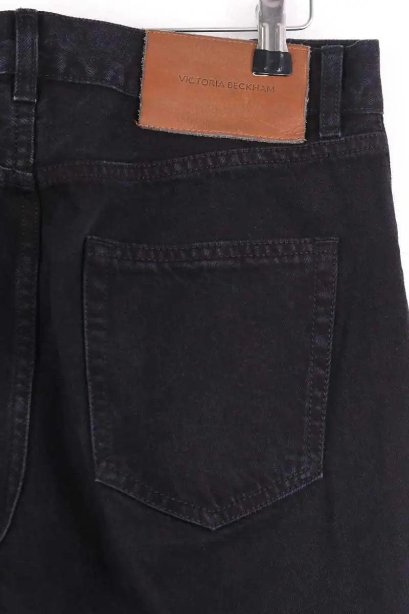 Jean large Victoria Beckham Noir en Coton