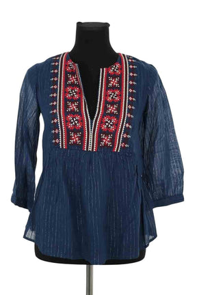 Tunique Ba&Sh Bleu en Coton, taille XS - Seconde Main