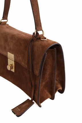 Sac porté épaule Prada Camoscio Meduim Soft Sound Shoulder Bagg Marron en Daim