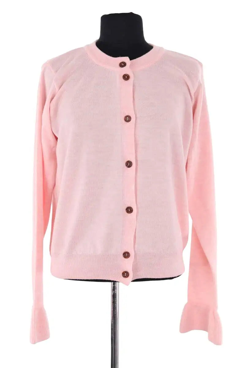 Cardigan Balzac Rose en Laine, taille L - Seconde Main