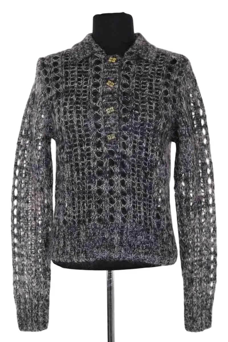 Pull Ganni Anthracite en Laine, taille XS - Seconde Main