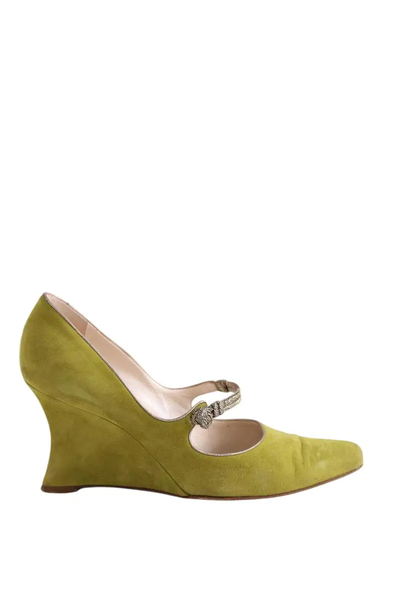 Talons Dior Vert en Daim, taille 39 - Seconde Main