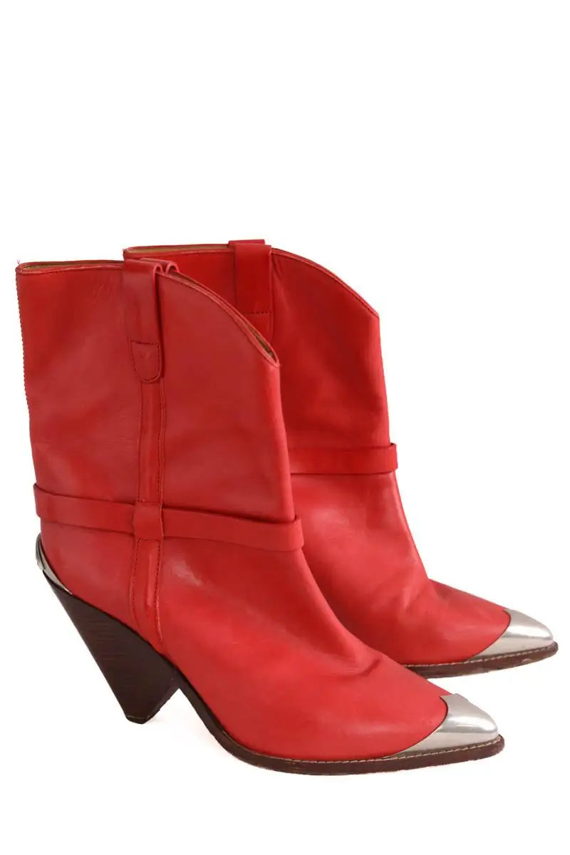 Boots Isabel Marant Rouge en Cuir