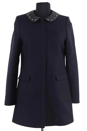 Manteau Claudie Pierlot Marine en Laine, taille S - Seconde Main