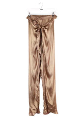 Pantalon droit Mes Demoiselles Bauma Doré en Viscose, taille L - Seconde Main