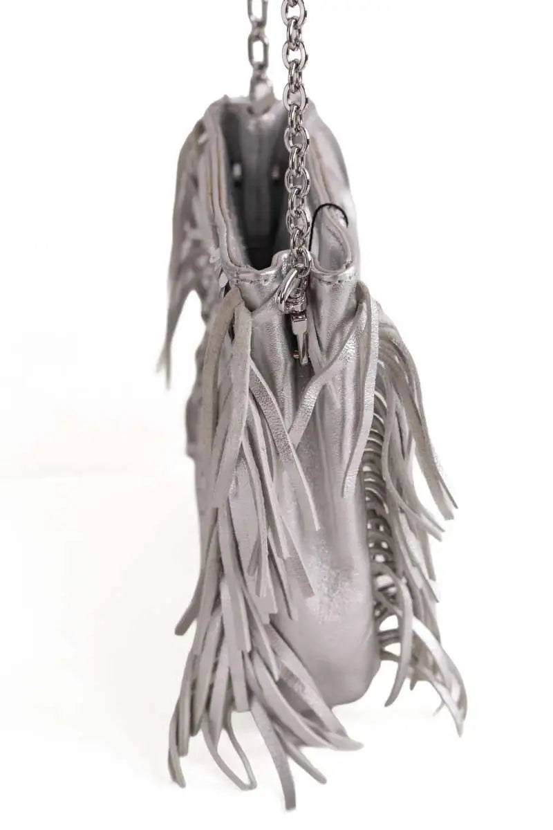 Sac à bandoulière Maje Argent en Cuir