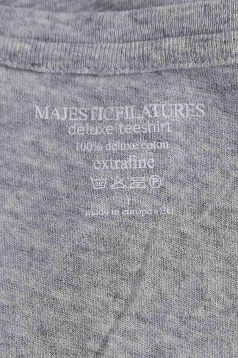 T-shirt Majestic Filatures Gris en Coton
