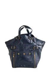 Cabas Yves Saint Laurent Bleu en Cuir verni - Seconde Main